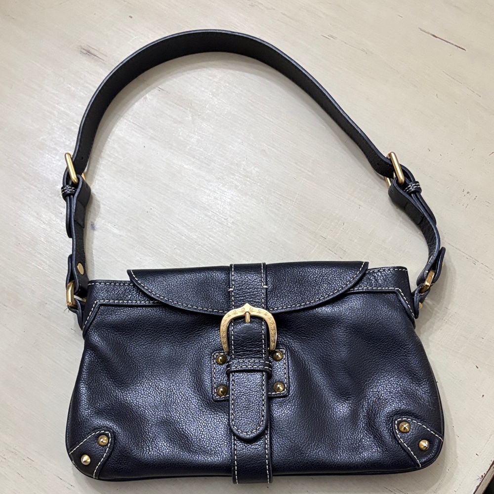 Black Leather Dooney and Bourke Shoulder Bag